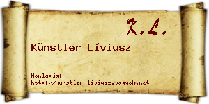 Künstler Líviusz névjegykártya